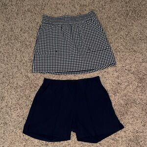 Adidas Checkered Skort and Navy Shorts Bundle